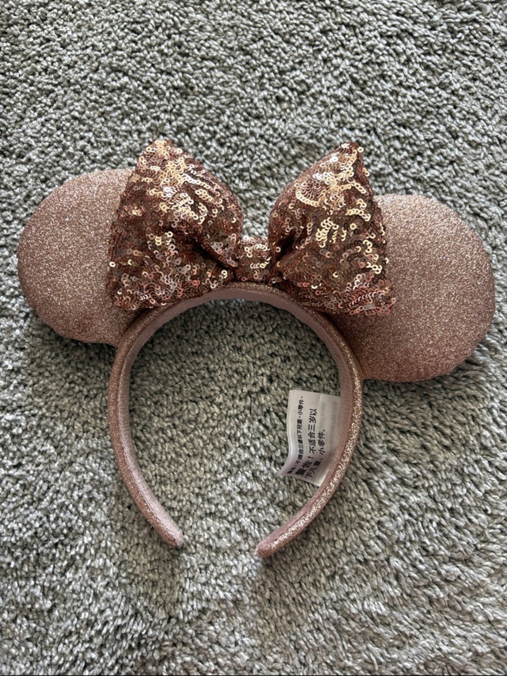 Rose Gold Sequin Minnie Ears Headband